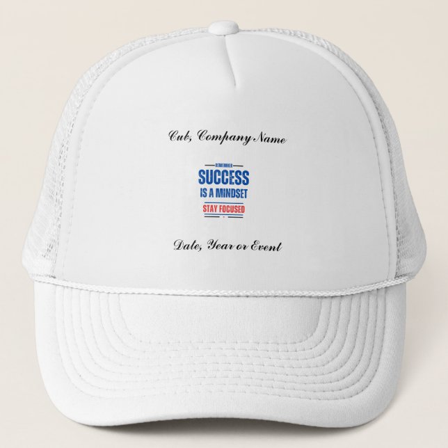 "Custom Motivation Cap–Success Mindset Focus" Trucker Hat (Front)