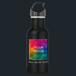 Custom Motivational Success Dream Believe Achieve 532 Ml Water Bottle<br><div class="desc">Custom Motivational Success Dream Believe Achieve Quote Elegant Modern Template Upload Image,  Photo Or Business Logo,  Add Text,  Name Trendy Classic 18 oz Matte Black Water Bottle.</div>