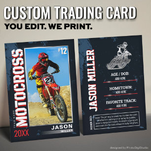Custom Motocross Trading Card, Editable Dirt Bike  Calling Card