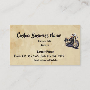 Custom Motorcycle Biking Repair Sales Parts Business Card