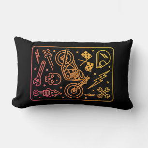 Custom Motorcycle Garage 1 Lumbar Pillow