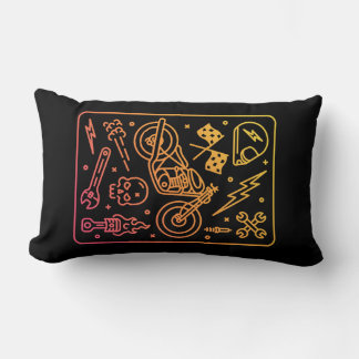 Custom Motorcycle Garage 1 Lumbar Pillow