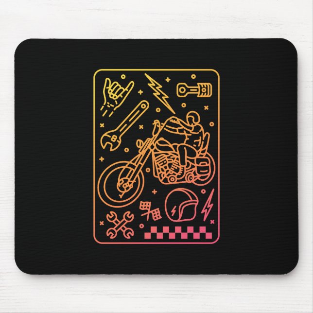 Custom Motorcycle Garage 3 Mouse Pad (Front)