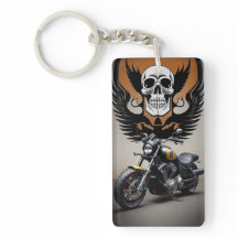 Custom Motorcycle with Skull Graphic