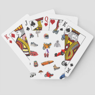 Custom Motorsports & Racing Pattern Ping Pong Padd Playing Cards