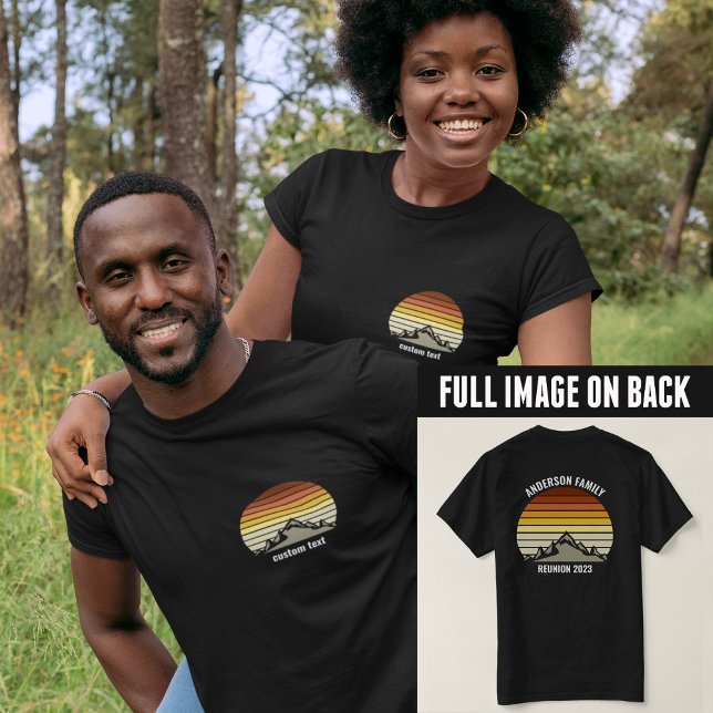 Custom Mountain Sunset Road Trip Pocket & Back T-Shirt (Creator Uploaded)