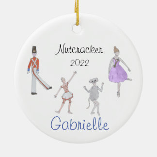 Custom Mouse/Flower/Candy Cane/Soldier Nutcracker Ceramic Ornament
