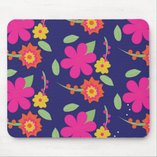 Custom Mouse Hippy Floral Garden Mouse Pad