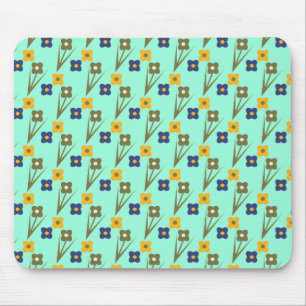 Custom Mouse Pad Abstract Florals Aqua