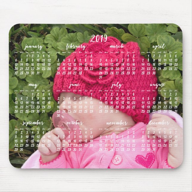 Custom Mouse Pad Calendar 2019 Add Photo (Front)