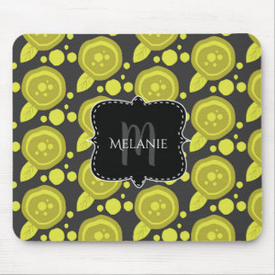 Custom Mouse Pad Poppies Floral Roses Polka Dots