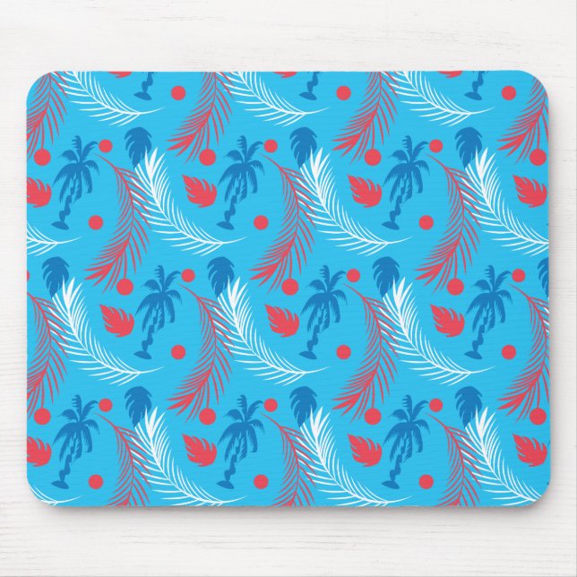 Custom Mouse Pad Tropical Patriotic Red Blue (Front)