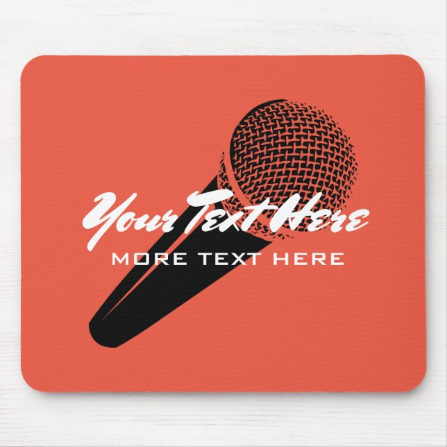 Custom mouse pad with audio mic microphone logo (Front)