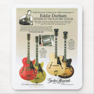 Custom Mousepad of Eddie Durham Centennial Guitars