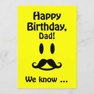 Custom Moustache Birthday card for anyone