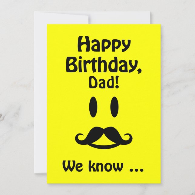 Custom Moustache Birthday card for anyone (Front)