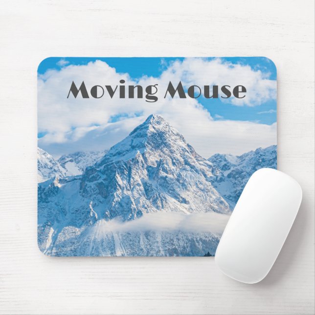 Custom Moving Mouse Text Sky Image Mousepad (With Mouse)