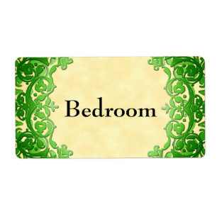 Custom Moving Tag Green Vintage Floral Labels