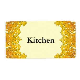Custom Moving Tag Yellow Vintage Floral Art Labels