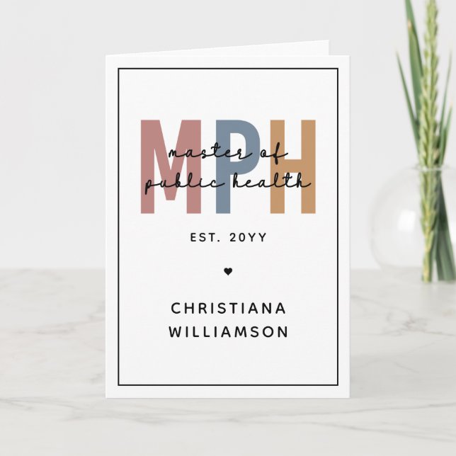 Custom MPH Master of Public Health Graduation Card (Front)