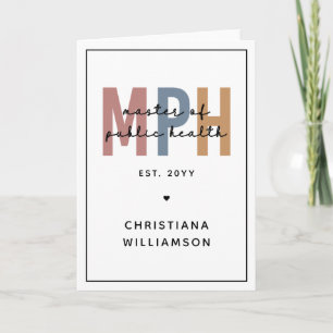 Custom MPH Master of Public Health Graduation Card