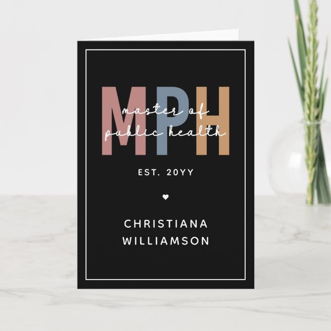 Custom MPH Master of Public Health Graduation Card (Front)