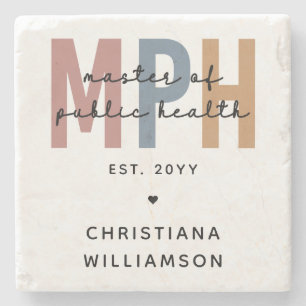 Custom MPH Master of Public Health Graduation Stone Coaster