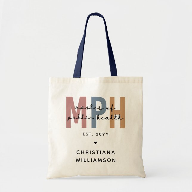 Custom MPH Master of Public Health Graduation Tote Bag (Front)