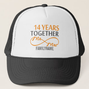 Custom Mr and Mrs 14th Anniversary Trucker Hat