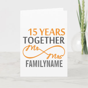 Custom Mr and Mrs 15th Anniversary Card
