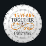 Custom Mr and Mrs 15th Anniversary Dartboard<br><div class="desc">Customized Family Name Gift For 15th Wedding Anniversary.</div>