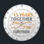 Custom Mr and Mrs 15th Anniversary Dartboard<br><div class="desc">Customized Family Name Gift For 15th Wedding Anniversary.</div>