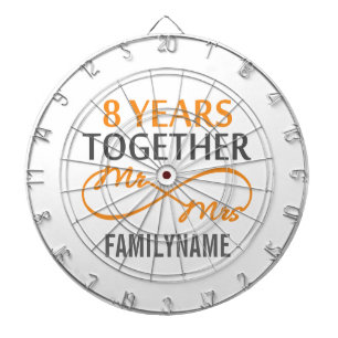 Custom Mr and Mrs 15th Anniversary Dartboard