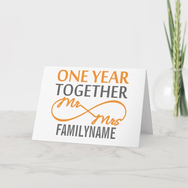Custom Mr and Mrs 1st Anniversary Card (Front)