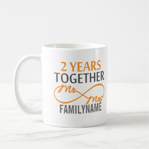 Custom Mr and Mrs 2nd Anniversary Coffee Mug