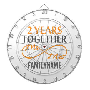 Custom Mr and Mrs 2nd Anniversary Dartboard