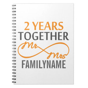 Custom Mr and Mrs 2nd Anniversary Notebook
