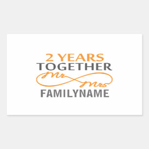 Custom Mr and Mrs 2nd Anniversary Sticker