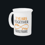 Custom Mr and Mrs 3rd Anniversary Pitcher<br><div class="desc">Customized Family Name Gift For 3rd Wedding Anniversary.</div>