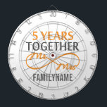 Custom Mr and Mrs 5th Anniversary Dartboard<br><div class="desc">Customized Family Name Gift For 5th Wedding Anniversary.</div>