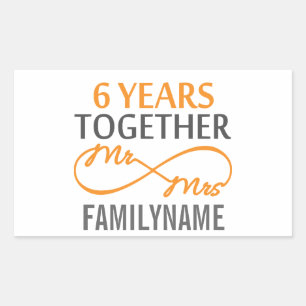 Custom Mr and Mrs 6th Anniversary Sticker