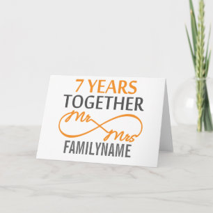 Custom Mr and Mrs 7th Anniversary Card