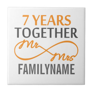 Custom Mr and Mrs 7th Anniversary Tile