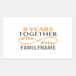 Custom Mr and Mrs 8h Anniversary Sticker