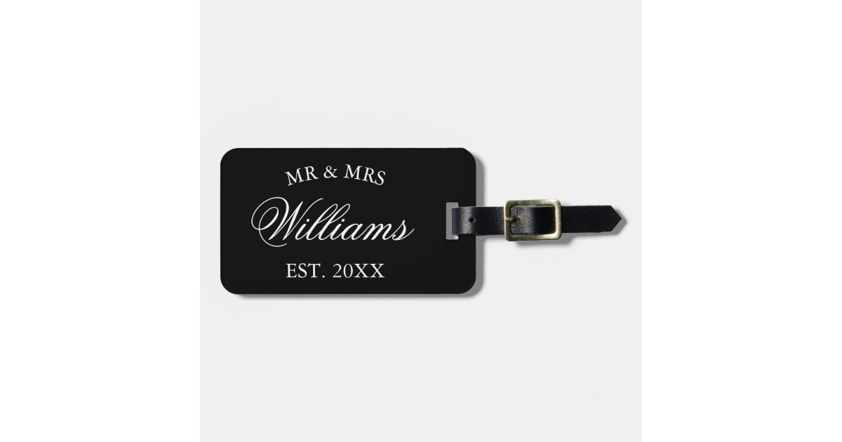 Custom mr and mrs name newly weds wedding travel luggage tag | Zazzle.ca