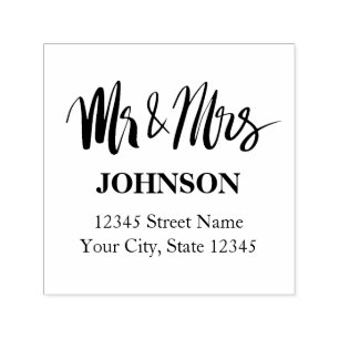 Custom Mr and Mrs self inking address stamp