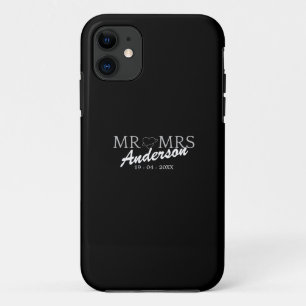 Custom Mr and Mrs Wedding Family gift iPhone 11 Case