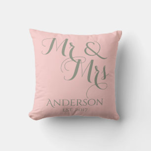 Custom Mr And Mrs Wedding or Anniversary Gift Throw Pillow