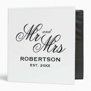 Custom Mr and Mrs wedding photo album Ring Binder