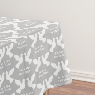 Custom Mr and Mrs wedding reception tablecloths